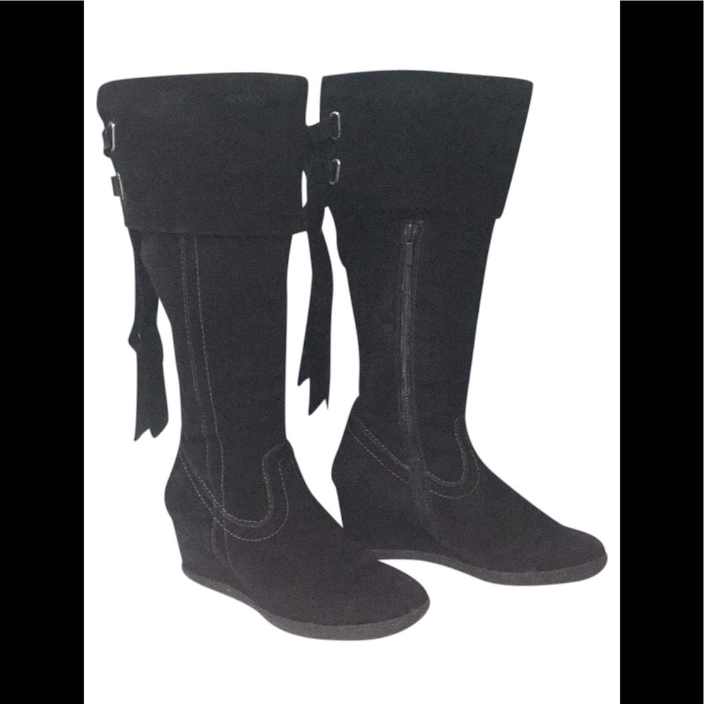 Geox suede black tall boots sz 36 - Picture 2 of 6